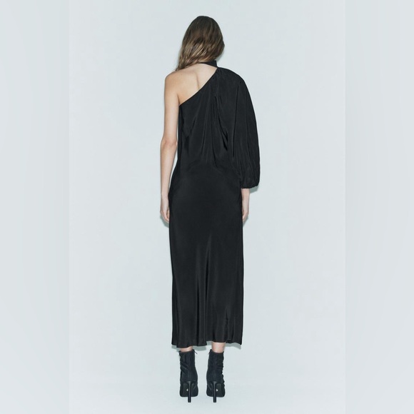 ZARA STUDIO One Shoulder Limited Edition MIDI Dress XS TAGS ATTACHED COCKTAIL - Picture 4 of 15